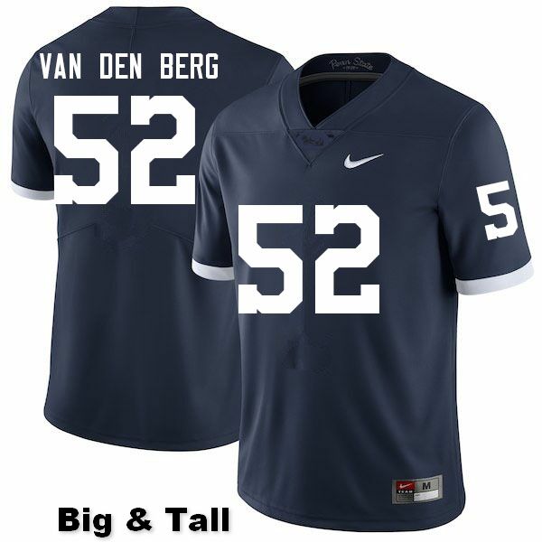 NCAA Nike Men's Penn State Nittany Lions Jordan van den Berg #52 College Football Authentic Big & Tall Navy Stitched Jersey KHO5398IB